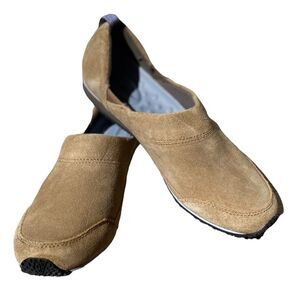 Eddie Bauer Wm’s Sz 10 Tan Suede Casual Low Top Slip On Comfort Loafer Shoes